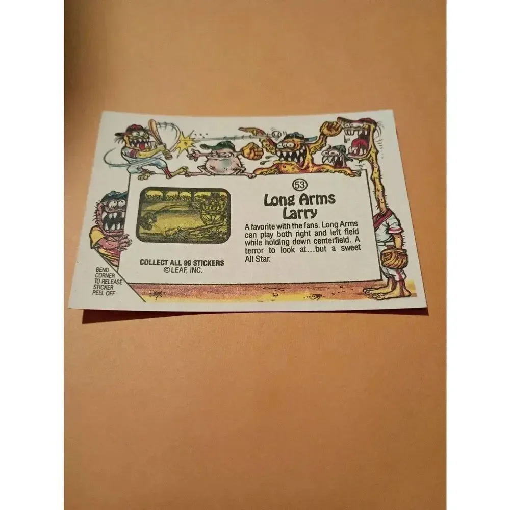 1988 Leaf Awesome All Stars Trading Card 53 Long Arm Larry Baseball Parody
